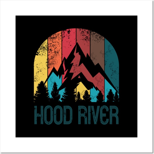 Retro City of Hood River T Shirt for Men Women and Kids Wall Art by HopeandHobby